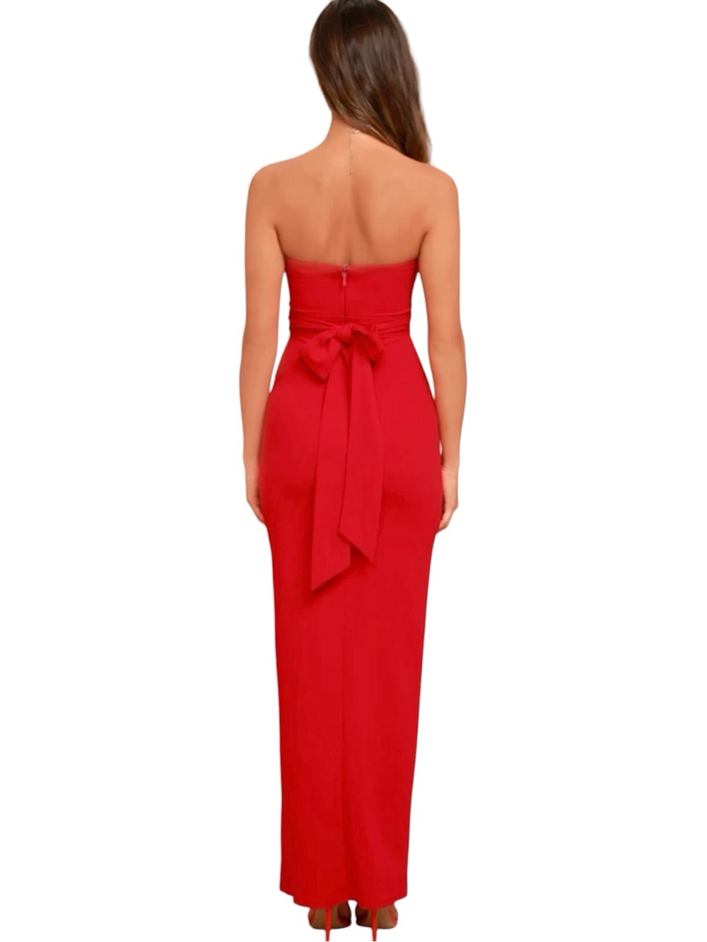 Lulus Own the Night Red Strapless Maxi Dress Women's Medium Red - Picture 3 of 16